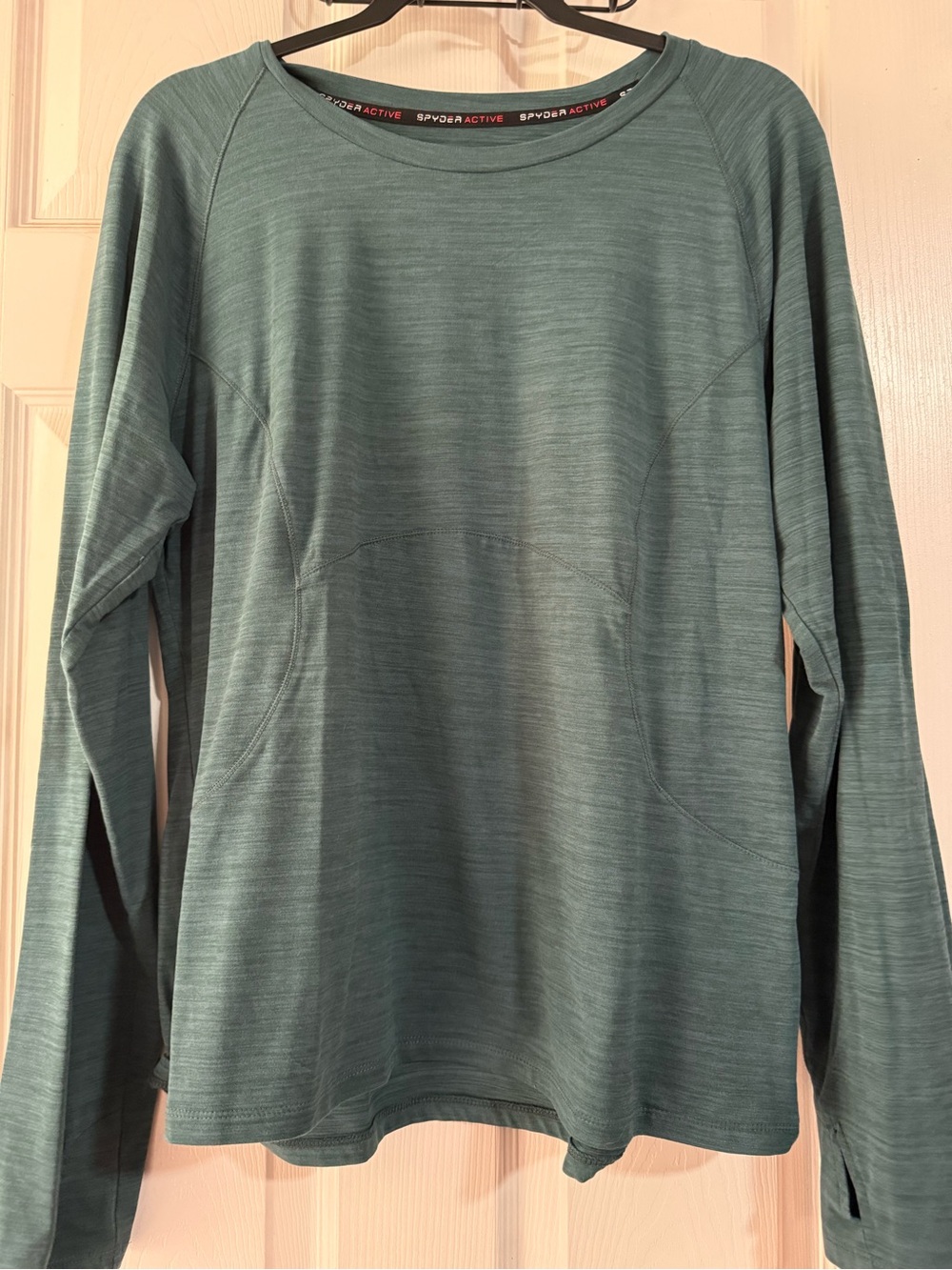 Spyder Active Women's XL Long Sleeve Performance Top Heathered Teal Green